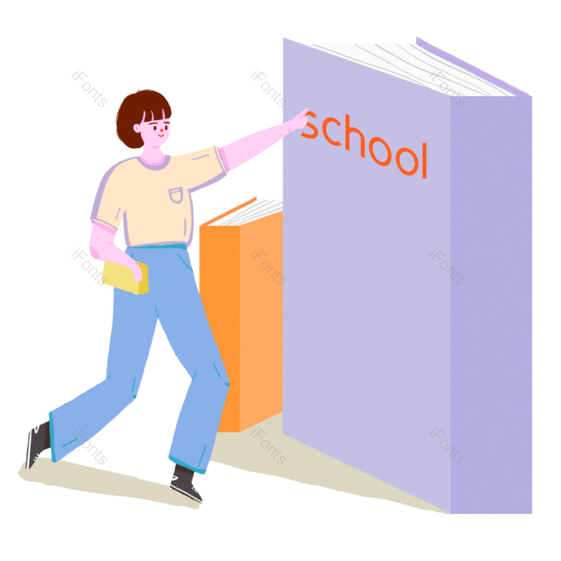 学习图片,书本元素,素材PNG,人物免抠素材